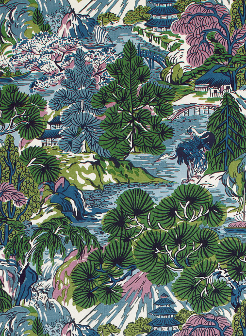 Thibaut Tapete Pagoda Trees - Lavender and Blue