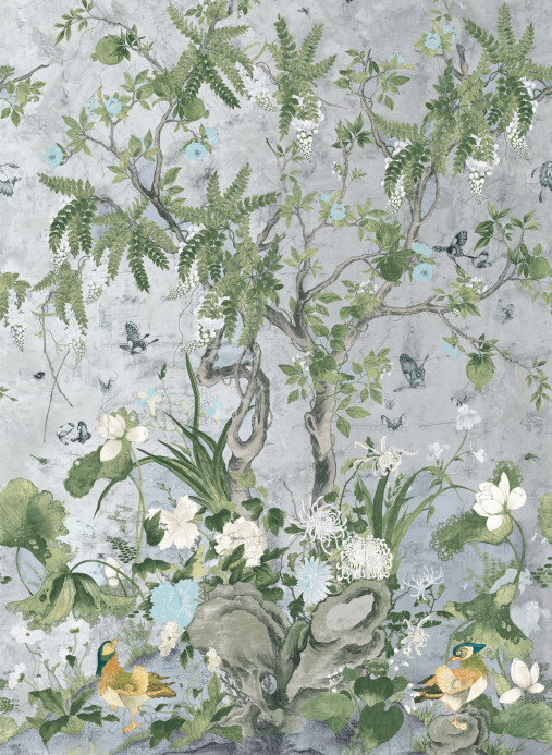 Thibaut Wandbild Wild Wisteria - Metallic Silver