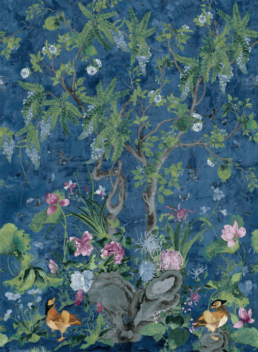 Thibaut Wandbild Wild Wisteria - Navy