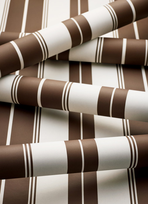 Thibaut Tapete Norfolk Stripe - Chocolate Brown