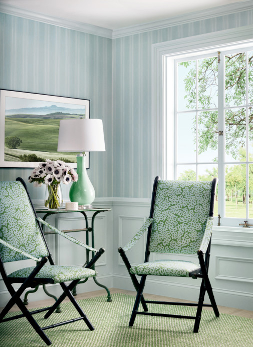 Thibaut Tapete Scarlet Stripe