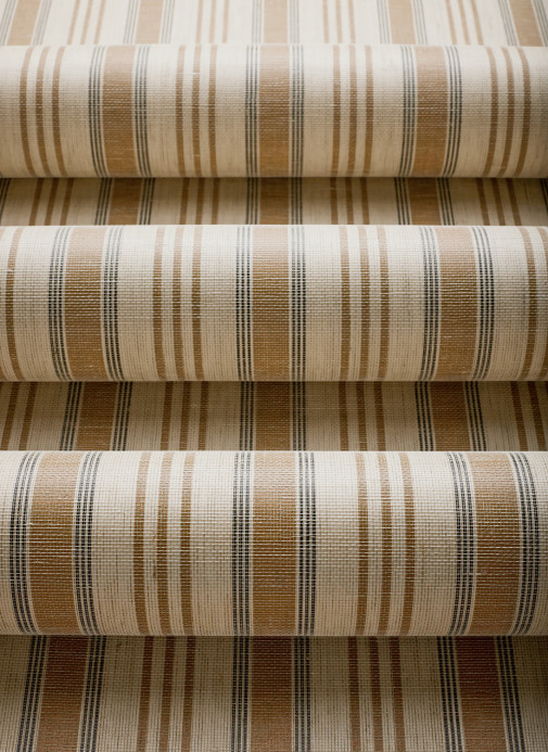 Thibaut Carta da parati Bennett Stripe - Cognac