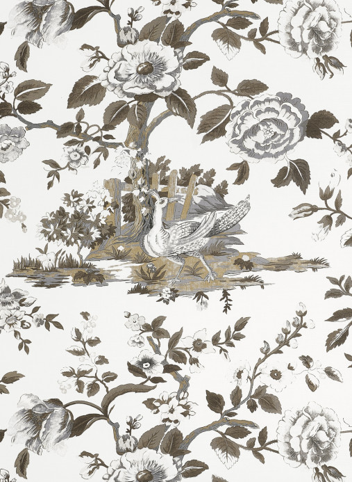 Thibaut Tapete Forest Lodge - Brown and White