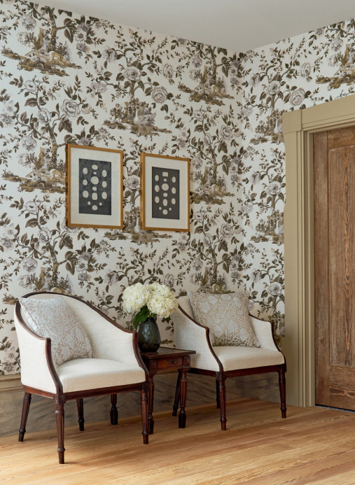 Thibaut Tapete Forest Lodge - Brown and White