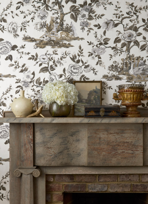 Thibaut Tapete Forest Lodge - Brown and White