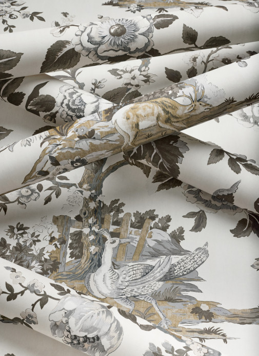 Thibaut Tapete Forest Lodge - Brown and White