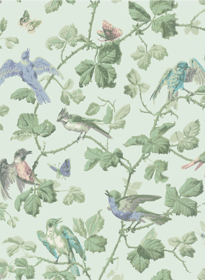 Tapete Winter Birds von Cole & Son - Duck Egg
