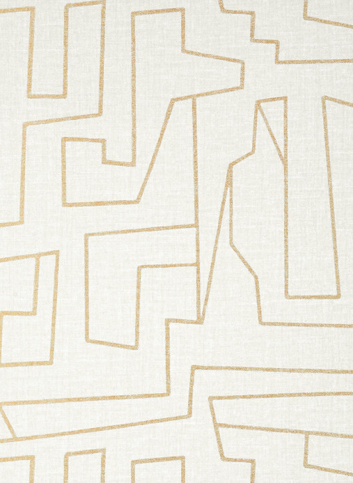 Thibaut Tapete Matrix - Metallic Gold on Beige