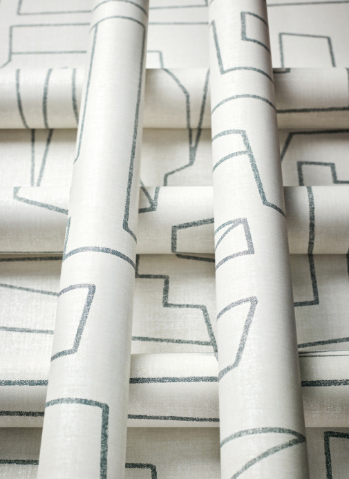 Thibaut Tapete Matrix - Black on Beige