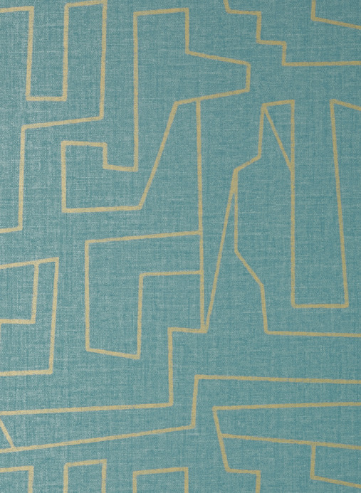 Thibaut Tapete Matrix - Metallic Gold and Teal