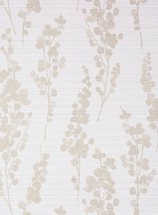Thibaut Tapete Spring Blooms - Metallic Pewter on Lavender