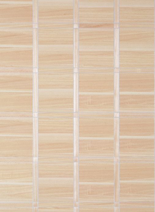 Thibaut Tapete Wood Panel - Natural and Metallic Silver