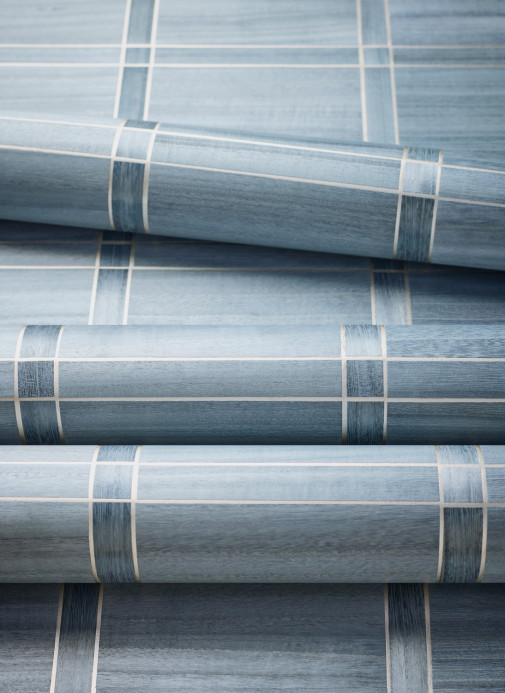 Thibaut Tapete Wood Panel - Cadet and Metallic Pewter