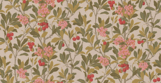 Cole & Son Carta da parati Strawberry Tree - Pink & Linen