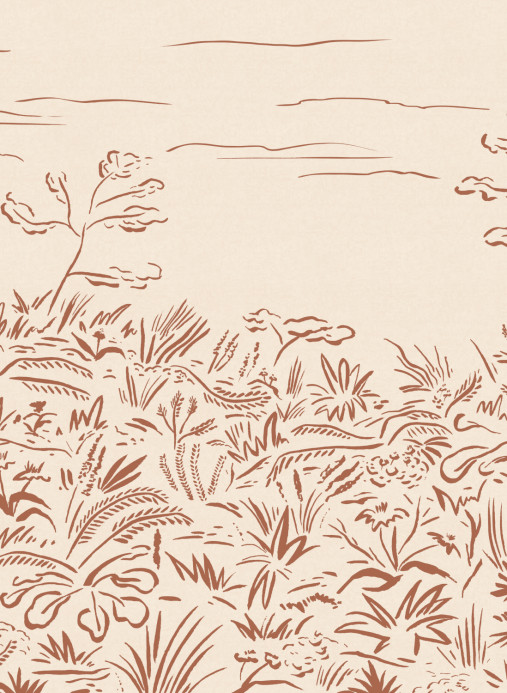 Tres Tintas Wandbild Floral Cave - Red