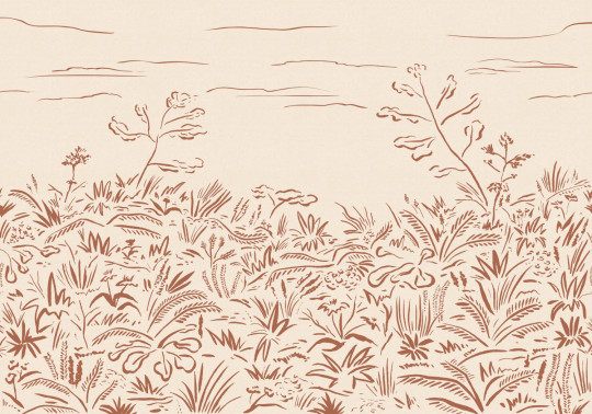 Tres Tintas Wandbild Floral Cave - Red