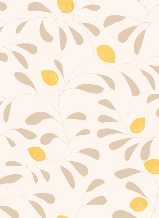 Tres Tintas Wallpaper Fresh Lemons - White