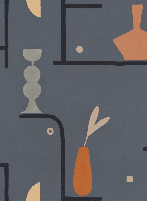 Tres Tintas Papier peint Archaeological Forms - Blue