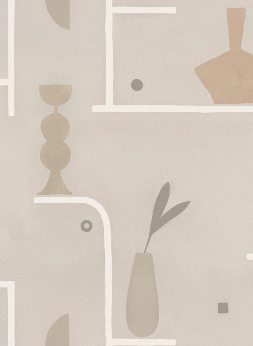 Tres Tintas Papier peint Archaeological Forms - Grey
