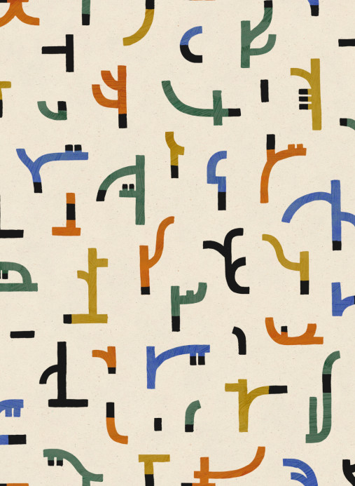 Tres Tintas Papier peint Tribal Tongue - White