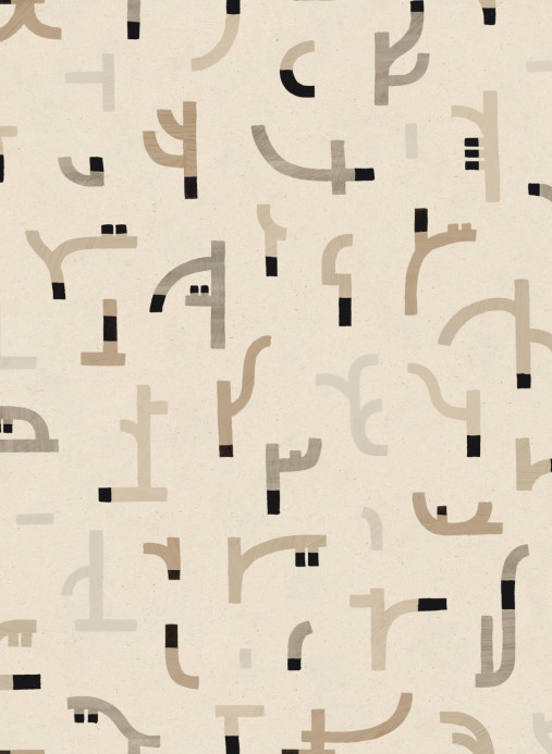 Tres Tintas Papier peint Tribal Tongue - Beige