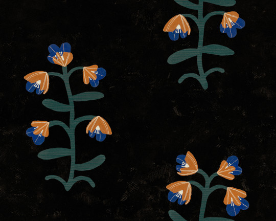 Tres Tintas Tapete Pacific Blooming - Black