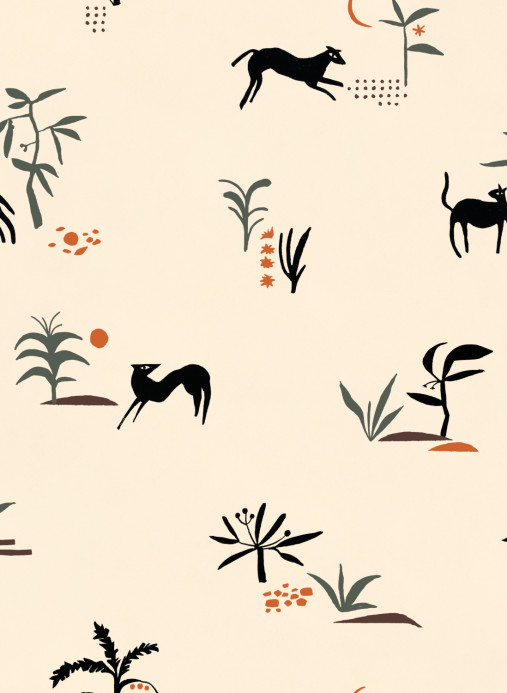 Tres Tintas Wallpaper Prehistoric Creatures - Beige