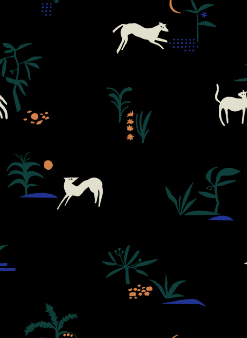 Tres Tintas Papier peint Prehistoric Creatures - Black