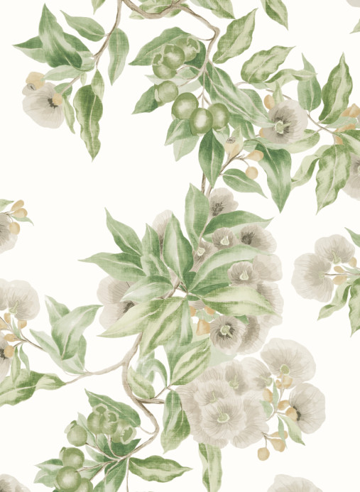 Anna French Tapete Camellia Garden - Spring on White