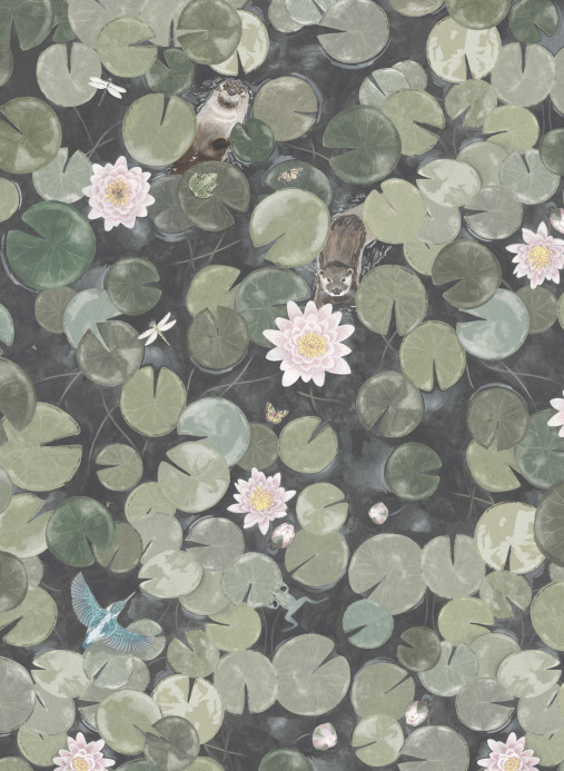 Little Greene Wandbild Lily Pads - Normandy Grey