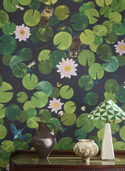 Little Greene Carta da parati panoramica Lily Pads