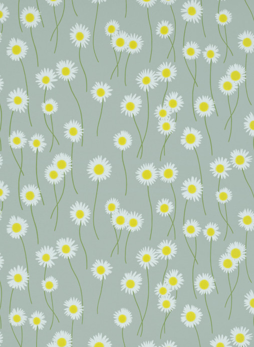 Little Greene Tapete Moon Daisies - Celestial Blue