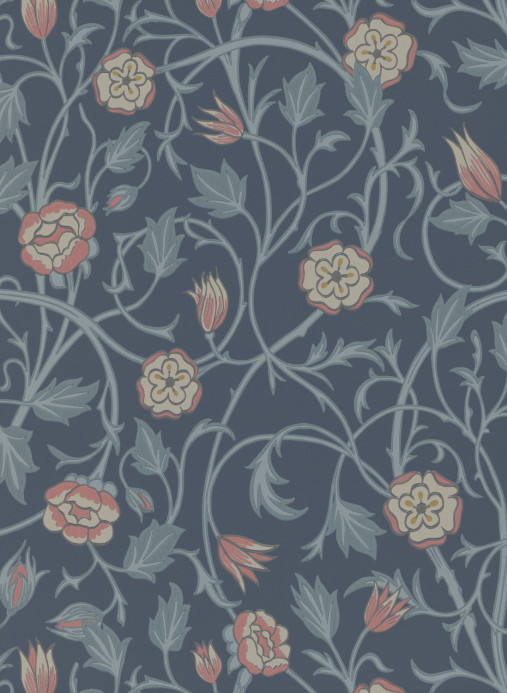 Little Greene Tapete May's Tulip - Hicks Blue