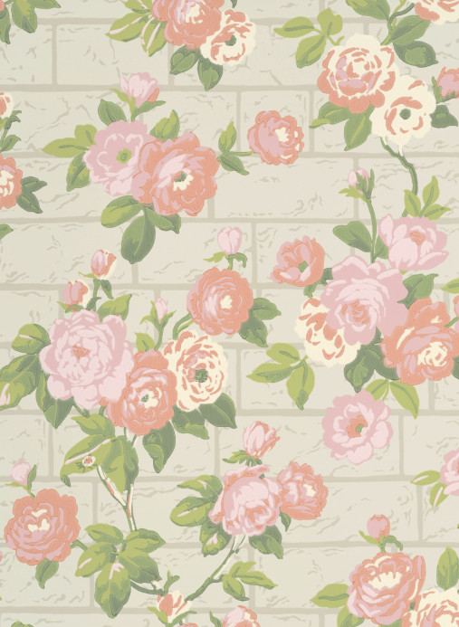 Little Greene Tapete Rose Garden - Green Stone