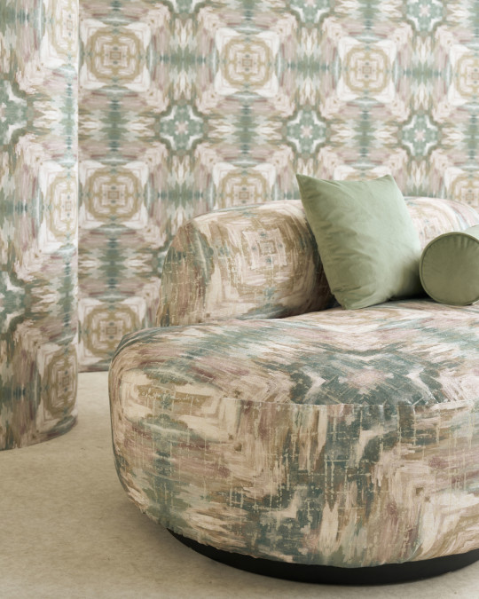 Clarke & Clarke Tapete Kalia - Mineral/ Blush