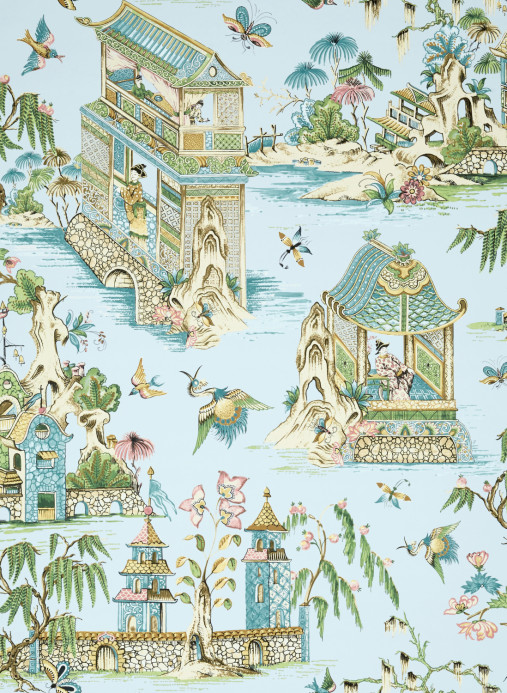 Thibaut Tapete Grand Palace - Spa Blue