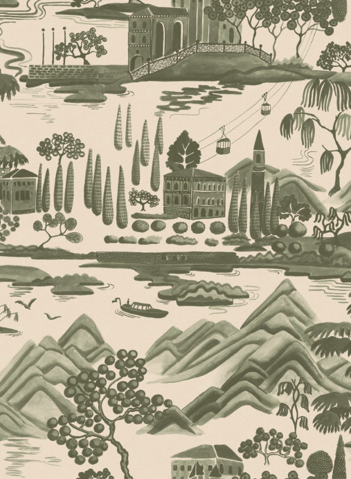 Sandberg Carta da parati Lake Como - Forest Green