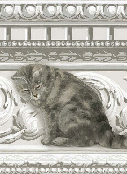 Tapetenbordüre Paddy & Louis von Cole & Son - Grey & White
