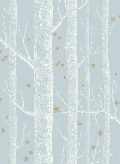Cole & Son Papier peint Woods & Stars - Powder Blue