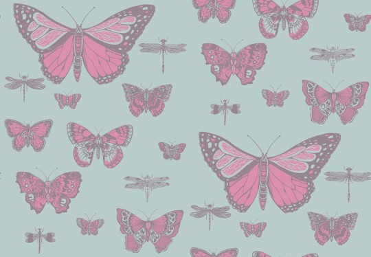 Tapete Butterflies & Dragonflies von Cole & Son - Pink/ Blue