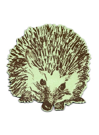 Magnet Hedgehog Round von Sian Zeng - Green