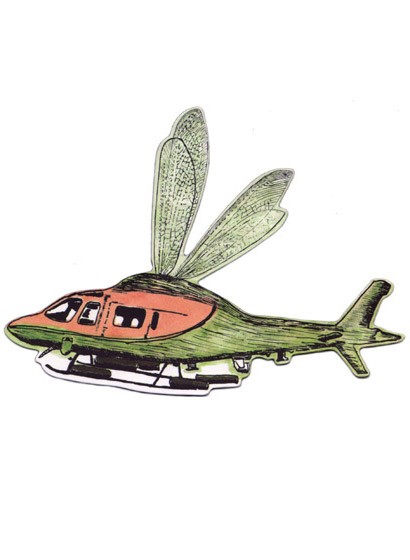 Magnet Flycopter Small Green von Sian Zeng