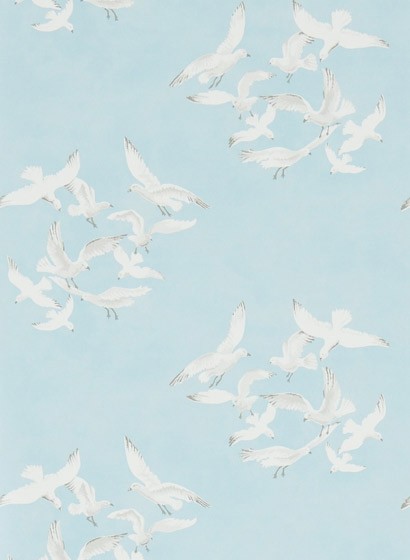 Vintagetapete Seagulls von Sanderson - Blue