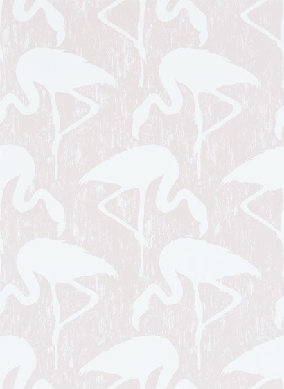 Vintagetapete Flamingos von Sanderson - Blush/ Ivory