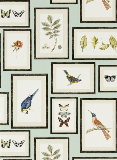 Tapete Picture Gallery von Sanderson - Aqua/ Multi