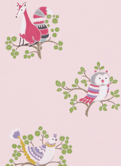 Jane Churchill Tapete Up A Tree von Colefax & Fowler - Pink