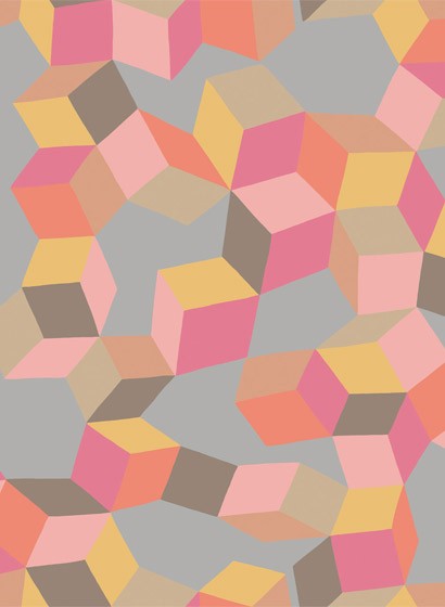 Cole & Son Wallpaper Puzzle Pink & Orange