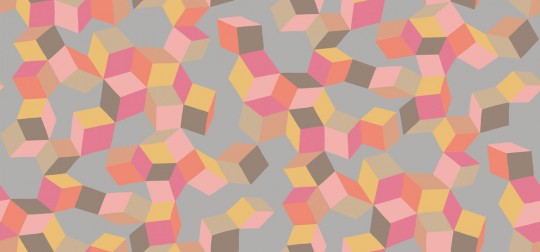 Designtapete Puzzle von Cole and Son - Pink & Orange