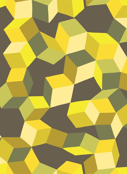 Designtapete Puzzle von Cole and Son - Yellow/ Black