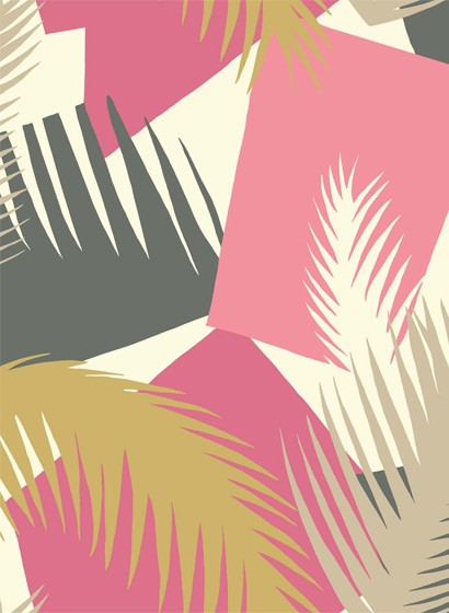 Cole & Son Wallpaper Deco Palm Pink